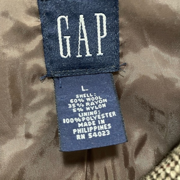 Gap women’s double breasted wool blend with front flap pockets brown coat size L - Picture 5 of 6